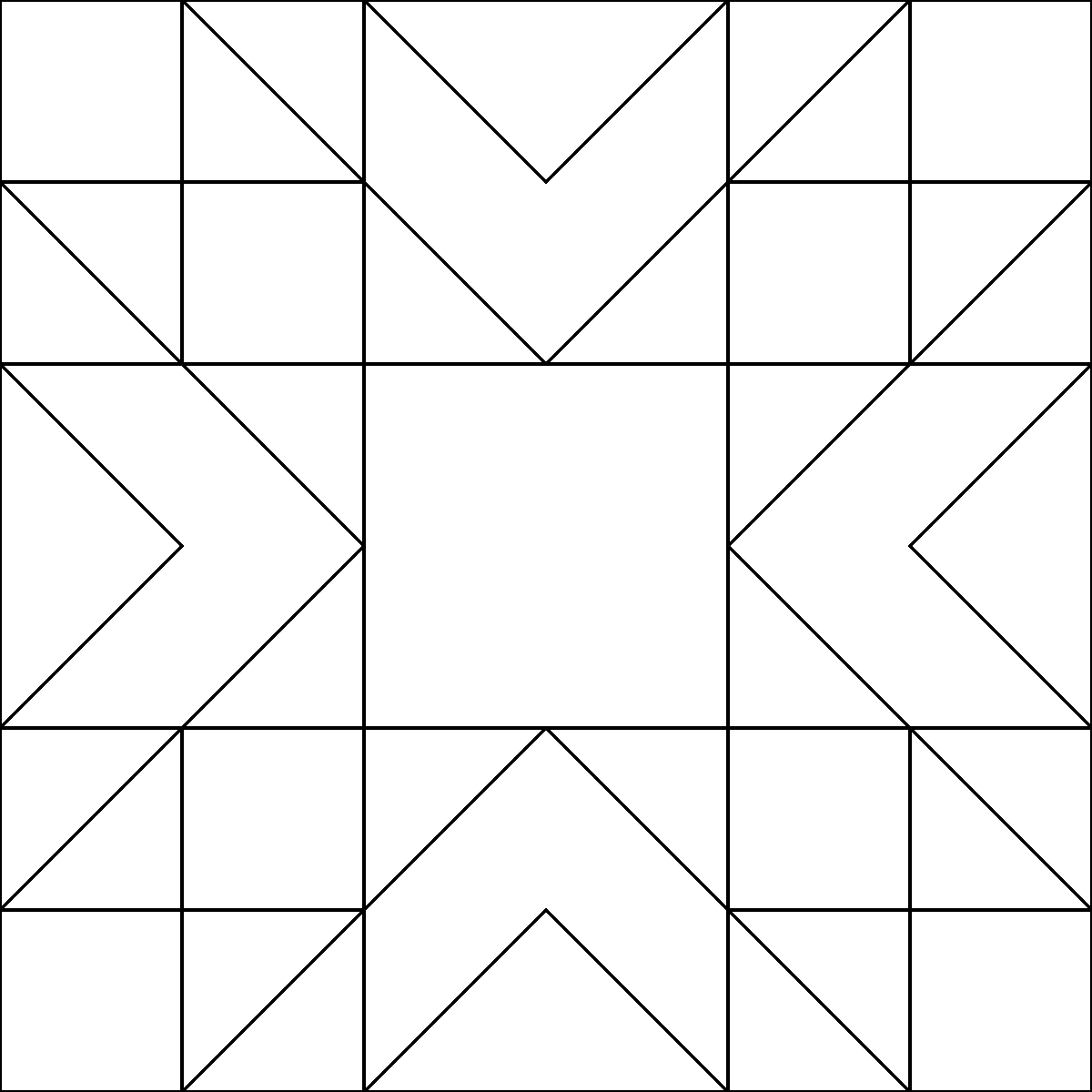 Pattern 117, Sawtooth Star barn quilt pattern thumbnail